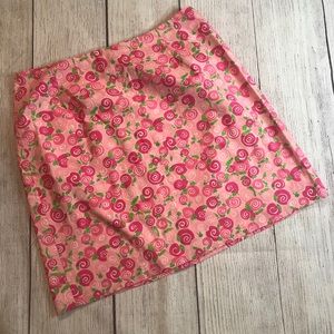 Lilly Pulitzer Pink Snails Cotten Skirt Sz 12P